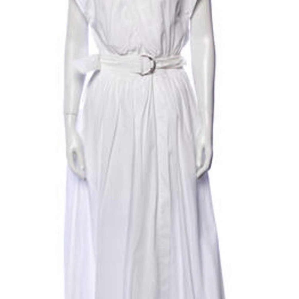 Elegant White Belted Dress